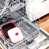 Plat de cuisson multifonction de qualité alimentaire pour four à micro-ondes : idéal pour faire frire, rôtir, cuire le ventre de porc, le bacon, les ailes de poulet et les steaks.