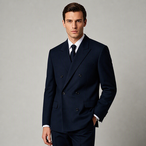 <span class=keywords><strong>Costume</strong></span> d'affaires sur mesure <span class=keywords><strong>de</strong></span> <span class=keywords><strong>luxe</strong></span> en tissu 100 % laine respirant, <span class=keywords><strong>de</strong></span> haute qualité, taille et couleur personnalisées, 2 pièces, blazer pour homme - Product Image 5