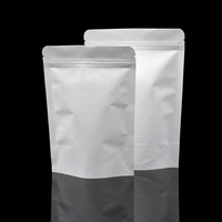 High Quality Reusable White Kraft Paper Pouches With Aluminum Foil Lining Portable Waterproof Food Storage Bags With Zipper