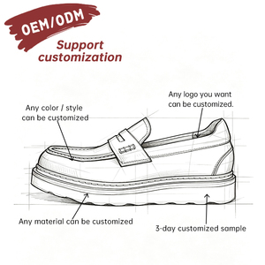 Mocasines de Cuero Lavado de Primera Calidad para Hombre, con Suela de Plataforma Ondulada, Costuras en Contraste, Color Bronceado Oscuro, Estilo Academia, para Otoño y Verano - Product Image 2