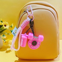 Porte-clés créatif en corde tressée avec pendentif disque de poids en caoutchouc souple PVC, style sportif, pour la gym et les cadeaux promotionnels