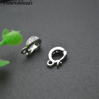 Design de mode sans Nickel Anti-décoloration plaqué or Rhodium CZ Pave petite taille connecteur fermoirs de verrouillage pour la fabrication de bijoux Bracelet