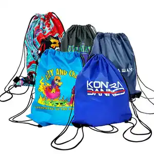 Most Popular Reusable Strong Full Color Sublimation Custom Drawstring Bag For Holidays