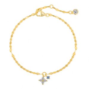 Dylam Dainty Design Rhodium 18K Gold Plated Hypoallergenic 925 Silver Lip Chain 5A Zirconia Four Leaf <b>Clover</b> Pendant <b>Bracelets</b> - Product Image 4