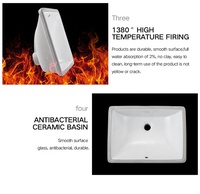 Lavabo intégré moderne pour balcon Lavabo en céramique rectangulaire sous le comptoir avec planche à laver