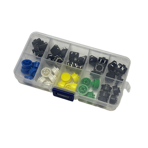 Kit de 25 Interruptores Táctiles de Botón, 12x12x7.3mm, Microinterruptor Momentáneo con Tapas Redondas de 5 Colores para Proyectos Electrónicos DIY <span class=keywords><strong>Arduino</strong></span> - Product Image 4