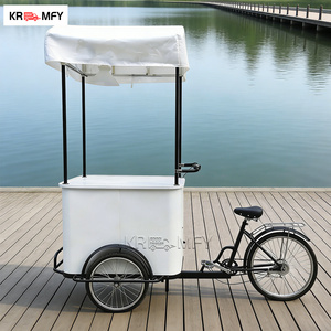 Tricycle à café à poussée manuelle, nouveau design, pour café mobile, camionnette à glace, chariot de vente ambulante - Product Image 1