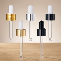 En stock LH LH-LG-18Q Flacon d'huile essentielle à 18 filetages avec compte-gouttes à capuchon électro-aluminium et anneau en aluminium, ensemble trois pièces