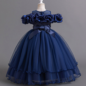 Vestido de Princesa para Niñas Estilo Europeo y Americano, Vestido Infantil de Verano con Estampado y Mangas Volantes, Atuendo Personalizado para Fiestas y Uso Diario - Product Image 4