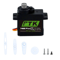 Servomoteur numérique sans noyau PTK 7465 Plus MG 9g, couple élevé 180° 1/8 HV 7,5 kg, engrenage métallique, pour voiture RC, robot, télécommande