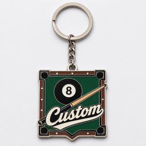 Llaveros Personalizados al por Mayor de Alta Calidad con Ocho Cadenas de Bolas, Diseño de Logotipo de Club para Amantes del Billar, Souvenir - Product Image 2
