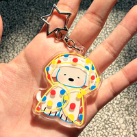 Porte-clés en acrylique de forme irrégulière, pendentif créatif à motif artistique, porte-clés transparent découpé au laser, tendance, pour sac, avec logo personnalisé