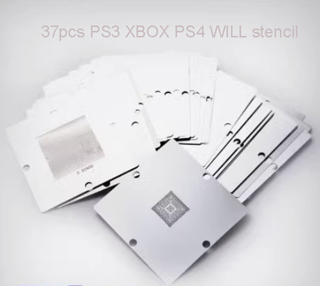 37pcs Stainless Steel Stencils for PS3 Xbox PS4 WII Gaming Console Ball Placement 80X80 90X90 and Direct Heating Stencil