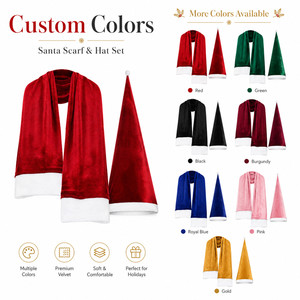 Ensemble Chapeau et Écharpe <span class=keywords><strong>de</strong></span> Père Noël Géant en Velours Rouge <span class=keywords><strong>de</strong></span> 3,6 m pour Décoration <span class=keywords><strong>de</strong></span> Jardin Squelette, Accessoires <span class=keywords><strong>de</strong></span> Fête Personnalisables – Vente en Gros - Product Image 3