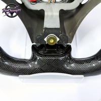 Setir Kemudi Serat Karbon Hitam Gloss LED Custom dengan Grip, Kulit Halus Hitam untuk Mazda 6 2006