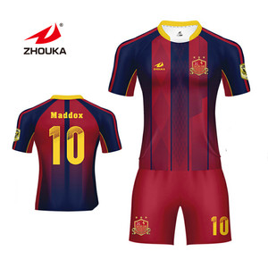 Red with black wear sublimation Custom blank sports jersey new model cheap football shirt uniform set soccer jersey - Product Image 1