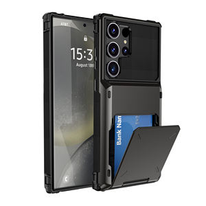 Funda deslizante para extracción de tarjetas, funda para teléfono, piel sintética de lujo para Samsung Galaxy S25 Ultra S24 Plus S23 S22 A12 A13 A14 - Product Image 1