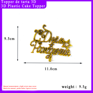 Adorno de Pastel de Cumpleaños 3D de Plástico con Diseño de Estrella en Letra Cursiva, Decoración para Pastel de Cumpleaños Ruso, Precio de Fábrica - Product Image 2