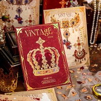 Autocollants décoratifs en PVC doré OEM, série illustrée de bijoux, autocollants adhésifs découpés à la forme, série complète de films.