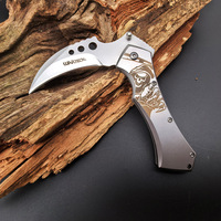 Outdoor Selbstverteidigungs-Warwolf-Sichel Klappbares Edelstahl-Multifunktionsmesser Tödliches Sichelmesser Modell mit Glatter Klinge für Gartenpflege