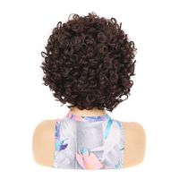 Perruque synthétique courte naturelle et volumineuse, style afro crépu bouclé, fausses locks, noire et marron, sans dentelle, sans colle, fabriquée à la machine, pour femme, usage quotidien
