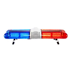 Barra de luz de emergência de led, barra de luz de emergência em tamanho completo vermelho e azul dc 12v 1.2m, luzes especiais para veículo