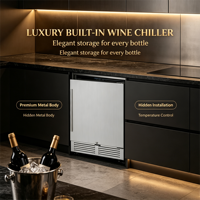 Enfriador de Vino Integrado de Una Puerta, 145L, Temperatura Precisa de 2 a 10 Grados