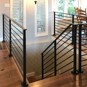 Barandillas de Acero Galvanizado Negro, Barandilla de <span class=keywords><strong>Varilla</strong></span> de Hierro Sólido, Barandilla Interior <span class=keywords><strong>para</strong></span> Escaleras - Product Image 3