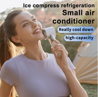 Ventilateur de refroidissement portatif rechargeable 9000 mAh avec charge USB, cordon rétractable, batterie externe, design pliable pour voiture et extérieur