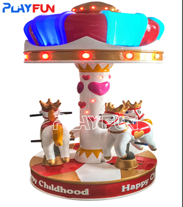 Playfun eğlence parkları ekipmanları <span class=keywords><strong>3</strong></span> oyuncular çocuklar için atlıkarınca oyun makinesi sikke işletilen atlıkarınca atlar sürmek - Product Image 1