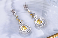 C9381 gioielli dimoranti Brand New Moon Star Bezel giallo dorato zirconi fatti a mano in argento Sterling 925 orecchini alla moda