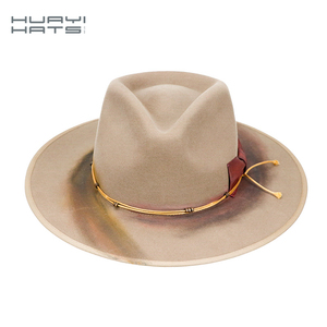 Huayihats Bán Buôn Đảng Thanh Lịch Fascinator Phụ Nữ Mùa Đông Lạc Đà Rộng vành Mềm Mềm Len Fedora Cảm Thấy Mũ - Product Image 1