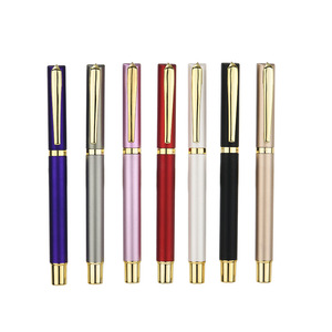 Business Metal Gel <b>Pen</b> <b>Gold</b> Trim 0.5mm Writing Smooth Office Stationery Promotional Use - Product Image 5