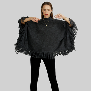 KD produttore di maglieria stile scialle moda personalizzato maglione <span class=keywords><strong>con</strong></span> girocollo e fondo sfrangiato a maniche lunghe maglioni da donna - Product Image 2