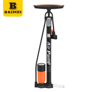 Pompe à main portable en acier BAIMEI pour vélos de route avec manomètre 160 PSI, type multi-valve, légère et durable