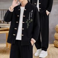 Neuer Chinesischer Stil Herren Chinesische Kleidung Jacke Ethnische Hanfu-Jacke Zweiteiliges Set 2026