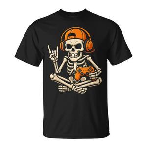 T-shirt Halloween Skeleton Gamer pour garçons et petits-fils, design sur le thème des jeux vidéo - Product Image 1
