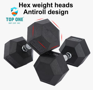 TopOne vente chaude rose or blanc coloré entraînement de gymnastique 10 15 25 35 livres ensemble haltères en caoutchouc hexagonal - Product Image 5