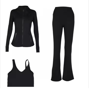Completo Sportivo Personalizzato da <span class=keywords><strong>Donna</strong></span> in 3 Pezzi: Giacca, Leggings e Top per Corsa, Fitness e Yoga - Product Image 3