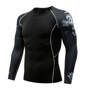 Rashguard de BJJ MMA para Hombre, <span class=keywords><strong>Manga</strong></span> Larga, Compresión UPF50+, Impermeable, Spandex Antidesgarro, 230g, Estampado Digital para Grappling Sin Gi - Product Image 2