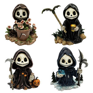 Figurine d'Halloween faucheuse des quatre saisons avec décoration d'Halloween en résine de faux - Product Image 1