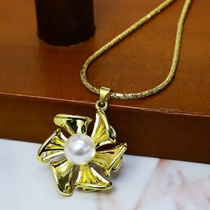 สร้อยคอทองคำชุบ 18K ประดับจี้มุกดอกไม้รูปพระแม่มารี สำหรับวันครบรอบ - Product Image 5