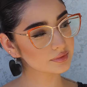 Monturas de Gafas Falaier Cat Eye TR87084 53-18-138 de Metal TR90 para Mujer, Gafas Ópticas con Protección Anti Luz Azul para Computadora - Product Image 3