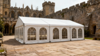 Tente de chapelle de mariage de luxe sur mesure en alliage d'aluminium et PVC, imperméable et ignifuge, pour toutes les saisons