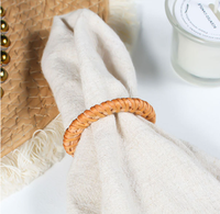 Anneaux de serviette en rotin tressé à la main, style rustique naturel, pour centres de table de Noël et de mariage, et décoration intérieure