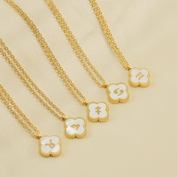Collar con Iniciales de Acero Inoxidable a la Moda, Chapado en Oro de 18K, Colgante de Letra del Alfabeto con Concha Natural, Gargantilla para Mujer