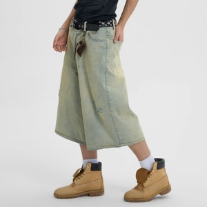 Pantalones Cortos de Mezclilla para Hombre Estilo Hip-Hop, Holgados, Desgastados, con Logotipo Bordado Personalizado, Venta al Por Mayor - Product Image 2