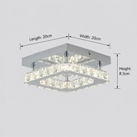 Lustre en cristal à LED, en acier inoxydable, élégant, pour chambre à coucher, couloir, entrée, véranda