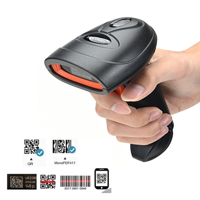 H4W Handheld 2D Barcode Scanner with Optional Stand Wired USB Bar Code Reader Scanners for Store Supermarket Warehouse Library