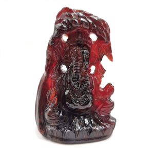 Ganesh sculpté à la main en grenat Hessonite - Idole/Murti du Dieu Ganesha en Cristaux et Pierres Précieuses - Reiki/Chakra/Thérapie - 3 pouces - Product Image 2
